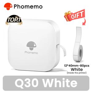 Phomemo Q30 라벨 프린터 열 라벨 메이커 P15 D110 D110M 라벨링 기계와 유사 라벨 스티커가 있는 무선 블루투스