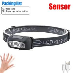 강력한 미니 헤드 램프 라이트 Led 야간 낚시 토치 헤드 램프 야외 방수 캠핑 휴대용 LED 센서 헤드 램프