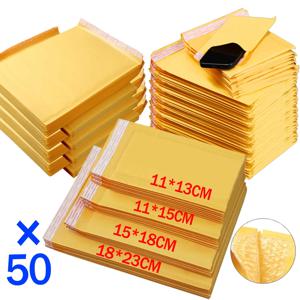 10-50Pack 크래프트 종이 버블 봉투 가방 방수 버블 메일링 봉투 다른 크기 메일러 씰 접착 배송 가방