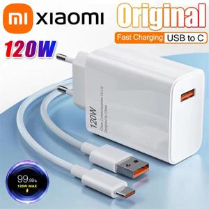 Xiaomi Original 120W 초고속 충전기 QC 5.0 EU 플러그 6A 유형 C 케이블, IPhone Pro Max 삼성 급속 충전 어댑터 2025
