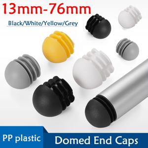 돔형 원형 PP 플라스틱 원형 블랭킹 엔드 캡 튜브 파이프 인서트 플러그 슬리브 보호 커버 13mm - 76mm 검정/흰색/노랑/회색