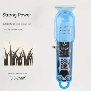 투명 바디 전기 머리 깎기 전문 트리머 USB 충전식 머리 절단 기계 남성용 휴일 선물