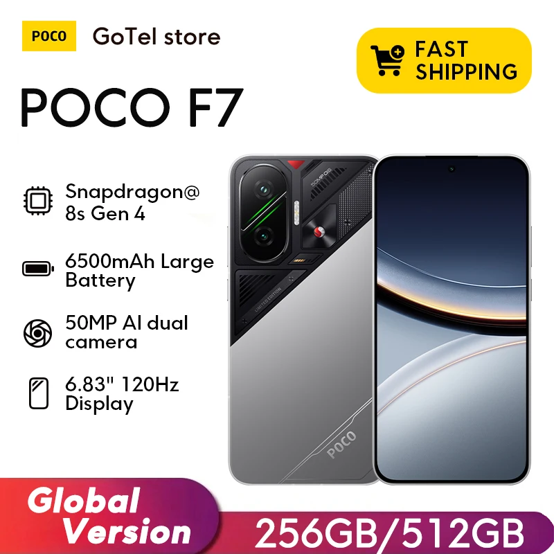 【월드 프리미어】POCO F7 5G 글로벌 버전 스냅드래곤 ®   8세대 4 NFC 6.83인치 1.5K AMOLED 디스플레이 50MP 카메라 OIS 6500mAh 스마트폰