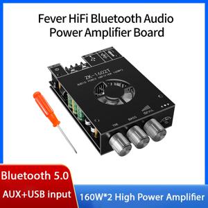 ZK-1602T Bluetooth 5.0 서브우퍼 증폭기 보드 2.0 채널 고출력 160W + 160W TDA7498E USB 오디오 스테레오 고음 및 저음 오디오
