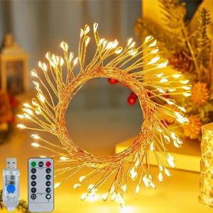 원격 폭죽 반짝이 조명 1.5/3/6M LED USB 요정 조명 실버 와이어 클러스터 문자열 빛 파티 웨딩 크리스마스 장식