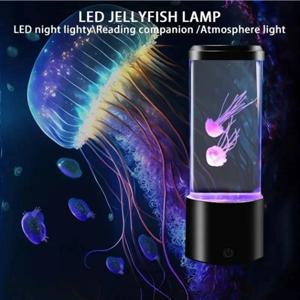 7색 LED 해파리 램프 해양 무드등 독특한 수족관 분위기 조명 침실 가정용 데스크탑 해파리 장식 선물