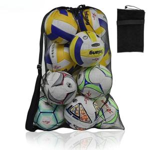 농구공 보관 가방 1개 메쉬 축구공 가방 대형 드로스트링 지퍼 포켓 배구 축구 네트 가방