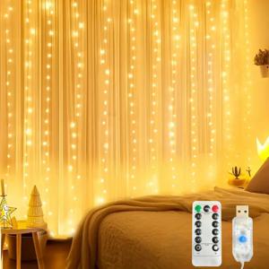USB 크리스마스 LED 커튼 조명, 실내 요정 커튼 조명, 침실, 배경 창문, 휴일 조명에 적합