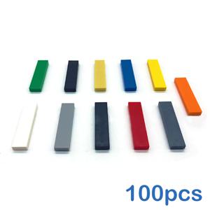100pcs DIY 빌딩 블록 얇은 그림 벽돌 부드러운 1x4 도트 어린이를위한 교육 크리 에이 티브 장난감 크기 2431 호환