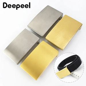 1Pc Deepeel 35/38mm 남성용 벨트 버클 스트랩 없음 스테인레스 스틸 벨트 부드러운 버클 플레이트 허리띠 바디 바지 액세서리