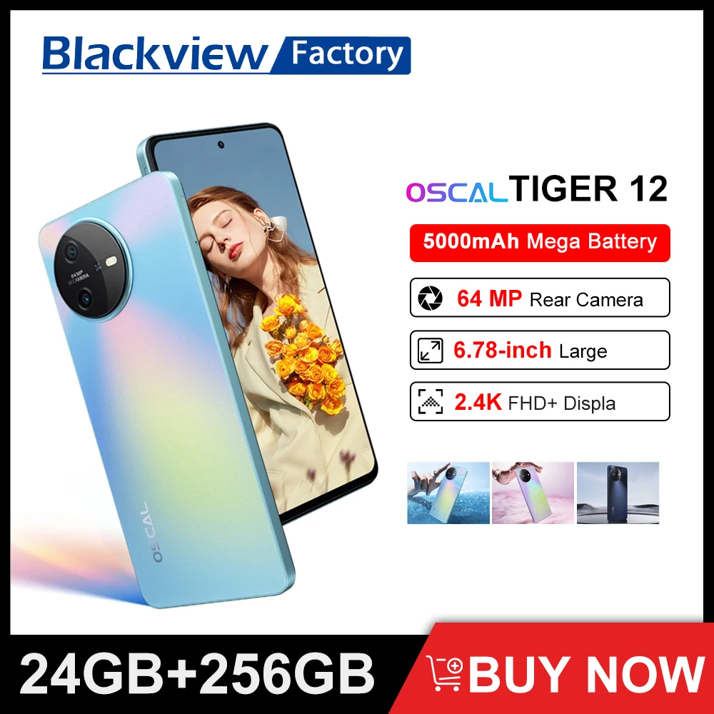 Blackview OSCAL TIGER 12 안드로이드 13, 8GB(8GB + 8GB 확장), 12GB (12GB + 12GB 확장), 256GB 64MP 카메라, Helio G99 6.78 인치 120Hz