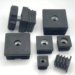 10/5pcs 너트 구멍이있는 검정/흰색 사각형 파이프 플러그 블랭킹 엔드 인서트 캡 파이프 커버 M5 M6 M8 가구 다리 피트 튜브 플러그