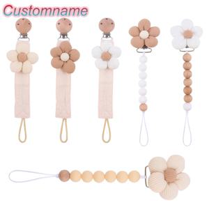 아기 액세서리 신생아 제품 체인 젖꼭지 클립 삼베 꽃 안티 드롭 체인 젖꼭지 Teether 클립 실리콘 어린이 선물
