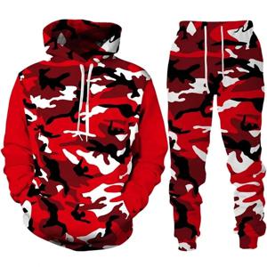 2024 새로운 위장 까마귀 바지 정장 3D 인쇄 캐주얼 남성 여성 고품질 Tracksuit 복장 패션 남성 의류 2pcs 세트