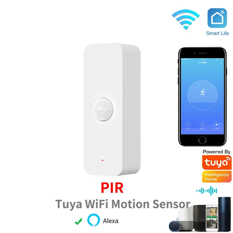 Tuya WiFi PIR 모션 센서 스마트 홈 인체 적외선 감지기 보안 스마트 라이프는 Alexa Google 홈과 함께 작동합니다.