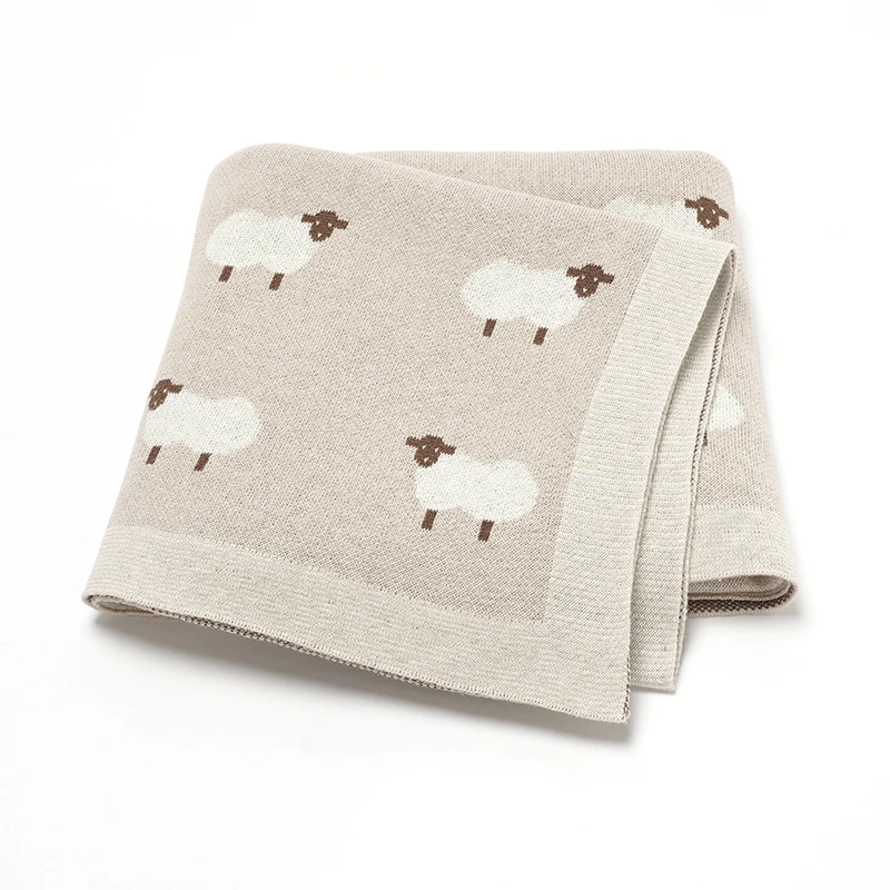 아기 면화 담요 니트 신생아 소년 소녀 유모차 보육 Swaddle Wrap 포옹 퀼트 90*70cm 유아 유아 수신 매트
