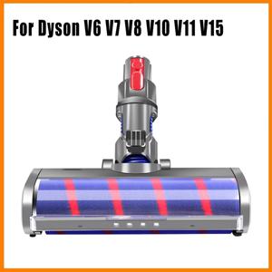 다이슨 V6 DC58 V7 V8 V10 V11 V15 LED 헤드 라이트가있는 진공 청소기 교체 바닥 브러시 헤드 소프트 롤러 브러시 액세서리