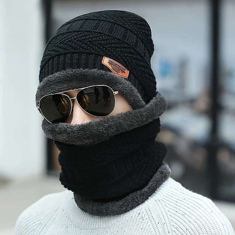 남성용 니트 모자, 벨벳 울 모자, 따뜻한 차가운 모자, 신상 코튼 모자, 가을 및 겨울