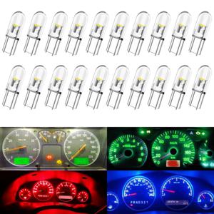 10/20/100pcs 도매 T10 T5 w3w w5w 194 웨지 클리어런스 조명 COB 전구 자동차 대시 보드 LED 표시 등 번호판 빛
