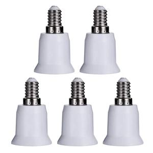 30-5pcs E14 ~ E27 램프 전구 소켓베이스 흰색 홀더 변환기 변환 내화 전구 어댑터 조명 액세서리