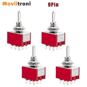 자동차 대시 보드 전자 스위치, 9 핀 토글 스위치, 2 위치 3PDT 미니어처 Mts-302 ON/ON, 6A, 125V, 3A, 250V, 4 개