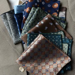 포멀 포켓 스퀘어 네이비 스트라이프 꽃 실크 손수건, 다크 브라운 색상, 행키 웨딩 연회 액세서리, 크래뱃, 2025 럭셔리, 24cm