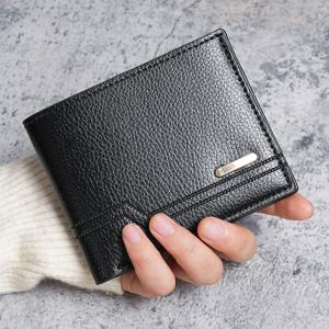 남성용 짧은 Pu 가죽 지갑 비즈니스 캐주얼 열매 패턴 부드러운 가죽 지갑 멀티 카드 대용량 지갑 카드 소지자