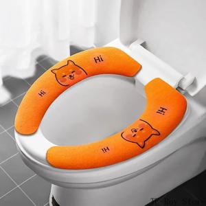 여름 빨 플란넬 화장실 스티커 변기 커버 부드러운 만화 변기 채우는 욕실 WC 매트 시트 커버 유니버설