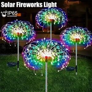 200LED 태양 불꽃 조명 야외 방수 태양 정원 조명 원격 제어 장식 조명과 8 조명 모드