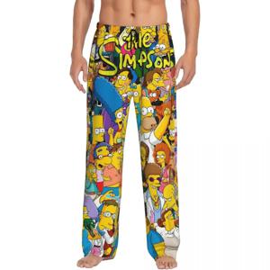사용자 정의 인쇄 Simpsons 파자마 바지 남성용 애니메이션 시트콤 수면 잠옷 바지(포켓 포함)