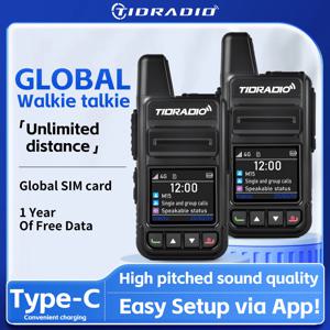 TIDRADIO TD-M15 글로벌 신호 POC 무전기 (1년 SIM 카드 포함) 장거리 4G 5000마일 하이킹 및 캠핑용
