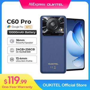 오키텔 C60 PRO 스마트폰 10000mAh 배터리 24GB+256GB 6.88인치 HD 90Hz 안드로이드 15 13.4nm 36mm 강력한 스피커 휴대폰