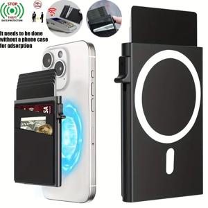 남성용 프린트 카드 홀더, RFID 차단 카드 홀더, 아이폰용 자석 슬림 자동 팝업 카드 홀더, 1개
