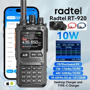 Radtel RT-920 멀티 밴드 햄 라디오 프로그래밍 가능 CB 라디오 (블루투스 앱 지원) UHF VHF HF SSB AM USB LSB CW 960채널 2200mAh 배터리