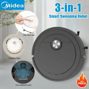 미디어 스마트 청소 로봇 3-in-1 스마트 클리너 가정용 충전식 완전 자동 진공 청소기 6000Pa 흡입력 애완동물 털 제거