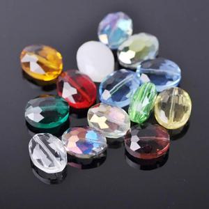 10pcs 12x9mm 16x12mm 20x16mm 타원형면 처리 된 크리스탈 유리 느슨한 구슬 보석 만들기 DIY 공예