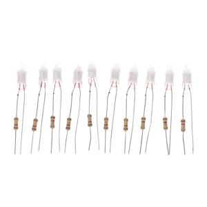 저항 네온 전구 주전원 표시기, 적색, 청색, 녹색, 10 개/세트, 4*10mm, 5*13mm, 220V