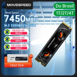 MOVESPEED 7450 메가바이트/초 SSD NVMe M.2 2280 4TB 2TB 1TB 내부 솔리드 스테이트 하드 디스크 M2 PCIe 4.0x4 2280 SSD 드라이브(PS5 노트북 PC용)
