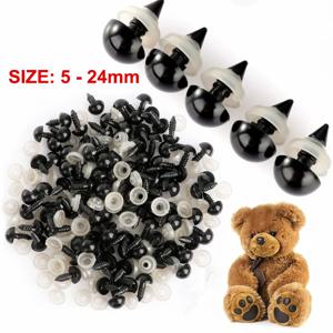 50/100pcs 5-24mm 검은 플라스틱 안전 눈 안구 인형 액세서리 장난감 Amigurumi DIY 키트 공예 눈 동물 인형 장식