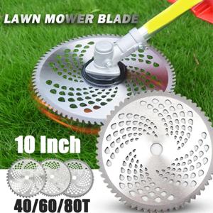 범용 잔디 예초기 블레이드, 40T, 60T, 80T 브러시 커터, 트리머 톱날, 카바이드 교체 원형 톱날, 10 인치