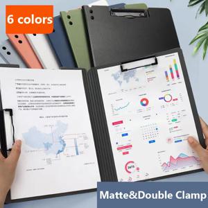 쓰기 패드가있는 이중 클립 두꺼운 파일 폴더 사무실 다기능 PP 소재 클립 보드 주최자 데스크 주최자