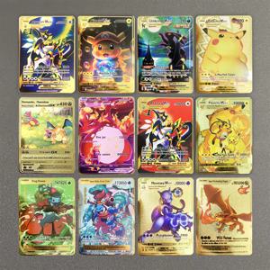 포켓몬 10000 포인트 높은 Hp Charizard Pikachu Mewtwo Eevee 골드 영어 메탈 카드 Vmax Mega GX 컬렉션 카드 생일 선물