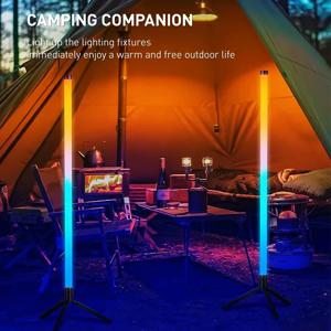 133CM RGB LED 플로어 램프 스마트 원격 제어 현대 코너 플로어 램프 대기 스탠딩 스탠드 라이트 크리스마스 장식 조명