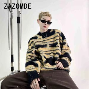 ZAZOMDE 남성용 겨울 스웨터, 따뜻하고 부드럽고 아늑한 힙합, 미국 스타일 패션, 레저, 잘 생긴 뜨게 풀오버, 클래식 고급