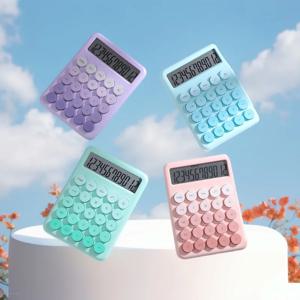 읽기 쉬운 화면과 조용한 키를 갖춘 귀여운 디자인의 12자리 데스크탑 계산기, 학생들을 위한 조용하고 사랑스러운 환경