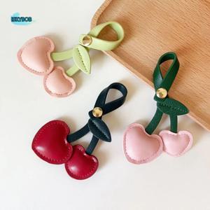복숭아 심장 체리 열쇠 고리 가방 펜던트 장식 여성을위한 키 체인 DIY 공예 액세서리 자동차 열쇠 고리