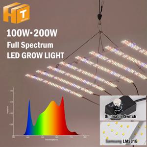 100W 200W 전체 스펙트럼 LED 성장 빛 AC100-277V LM281B 식물 채식 꽃 온실 식물 텐트 성장 램프