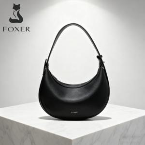 FOXER 여성 패션 작은 어깨 가방 레이디 2025 겨울 크로스 바디 핸드백 초승달 겨드랑이 가방 아내를위한 완벽한 선물