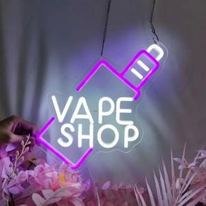 VAPE Shop LED 네온 사인 USB 충전에 적합 Vape Shop Bar Bussiness 네온 라이트 사인 십대 네온 램프를위한 맞춤형 생일 선물