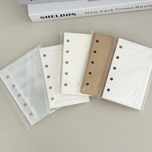 SKYSONIC 새로운 도착 M5 링 리필 용지 및 가방, 45 매 Gird/Line/Blank/Kraft 노트북, 10pcs PP 바인더 보관 가방